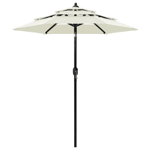 Parasol 3-laags met aluminium paal 2 m zandkleurig