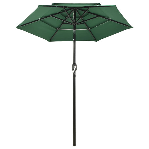 Parasol 3-laags met aluminium paal 2 m groen