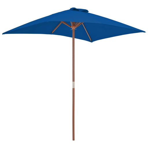 Parasol met houten paal 150x200 cm blauw