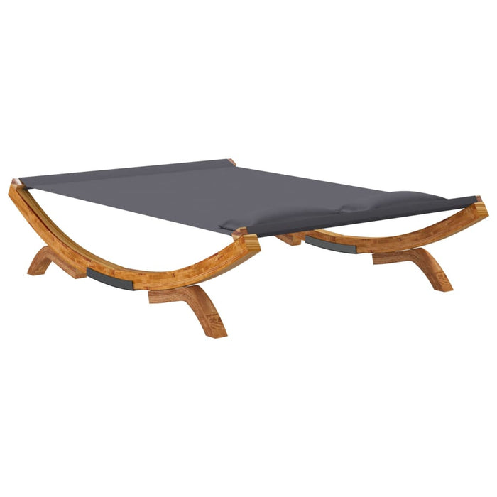 Loungebed 165x188,5x46 cm massief gebogen hout antracietkleurig