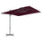 Zweefparasol met stalen paal 250x250 cm bordeauxrood