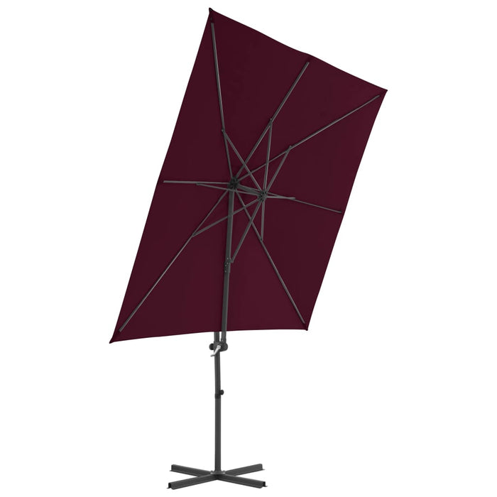 Zweefparasol met stalen paal 250x250 cm bordeauxrood