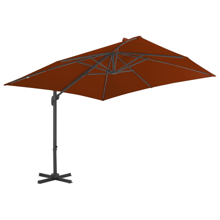 Zweefparasol met aluminium paal 300x300 cm terracottakleurig