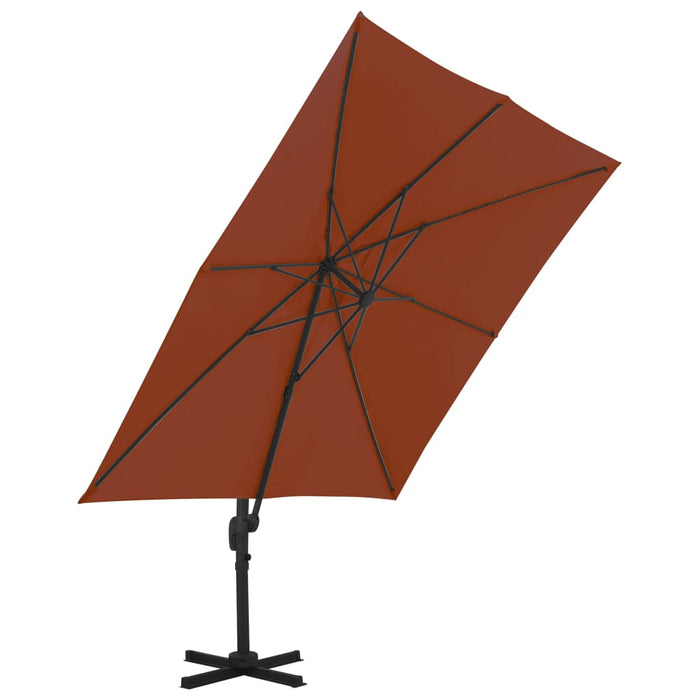 Zweefparasol met aluminium paal 300x300 cm terracottakleurig