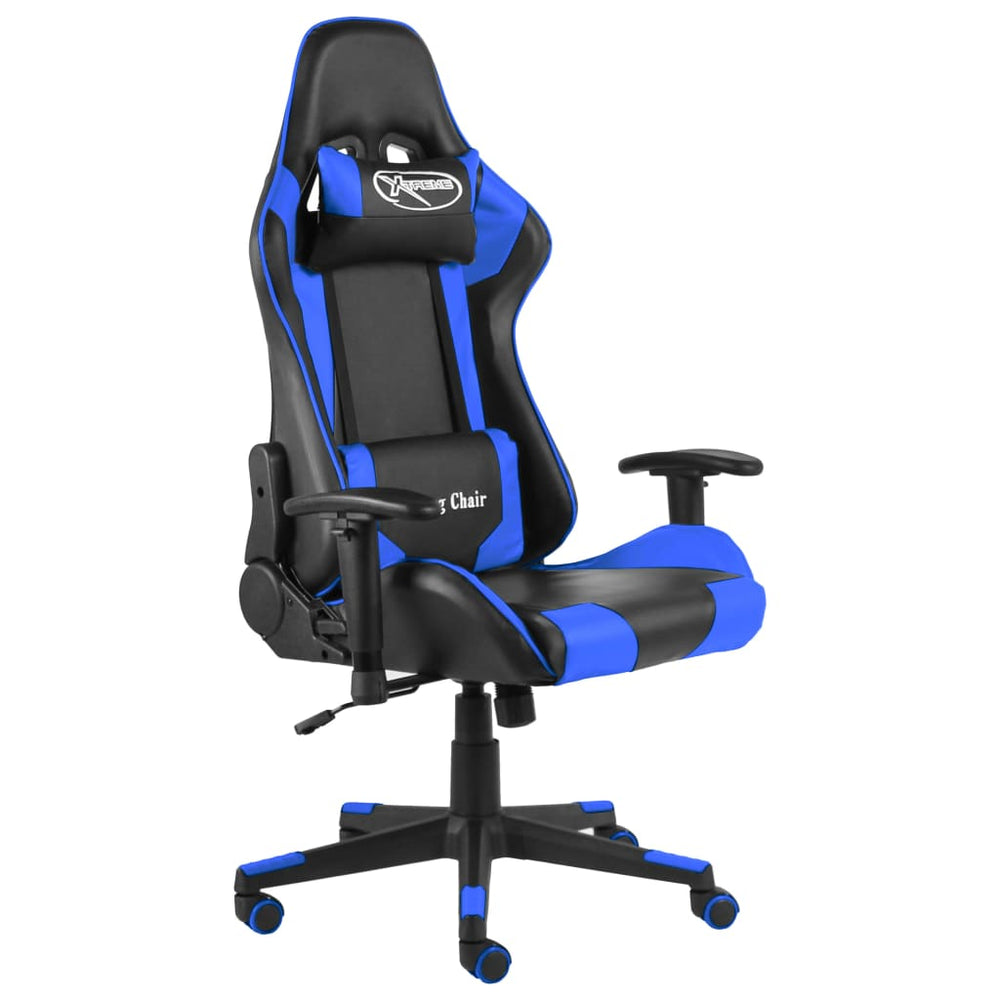 Gamestoel draaibaar PVC blauw