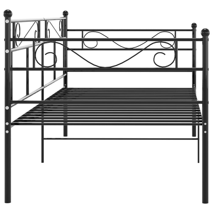 Slaapbankframe metaal zwart 90x200 cm