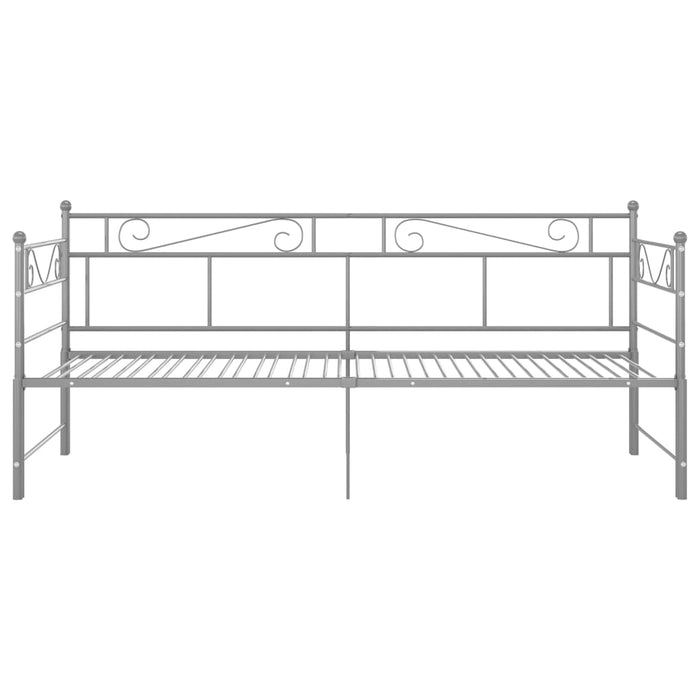 Slaapbankframe uittrekbaar metaal grijs 90x200 cm