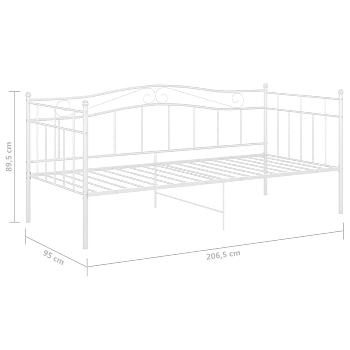 Slaapbankframe metaal wit 90x200 cm