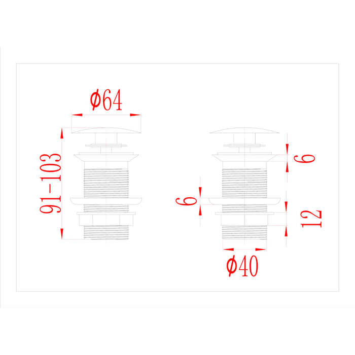 Afvoer pop-up zonder overloop 6,4x6,4x9,1 cm zilverkleurig