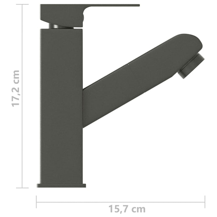 Wastafelkraan met uittrekfunctie 157x172 mm grijs