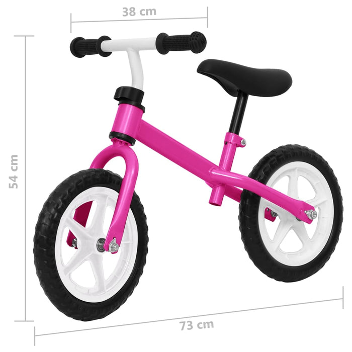 Loopfiets met 12 inch wielen roze