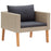 5-delige Loungeset met kussens poly rattan beige