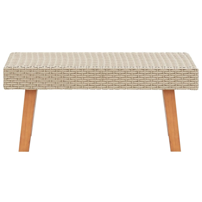 5-delige Loungeset met kussens poly rattan beige