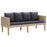 3-delige Loungeset met kussens poly rattan beige