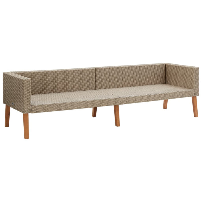 3-delige Loungeset met kussens poly rattan beige