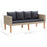 3-delige Loungeset met kussens poly rattan beige