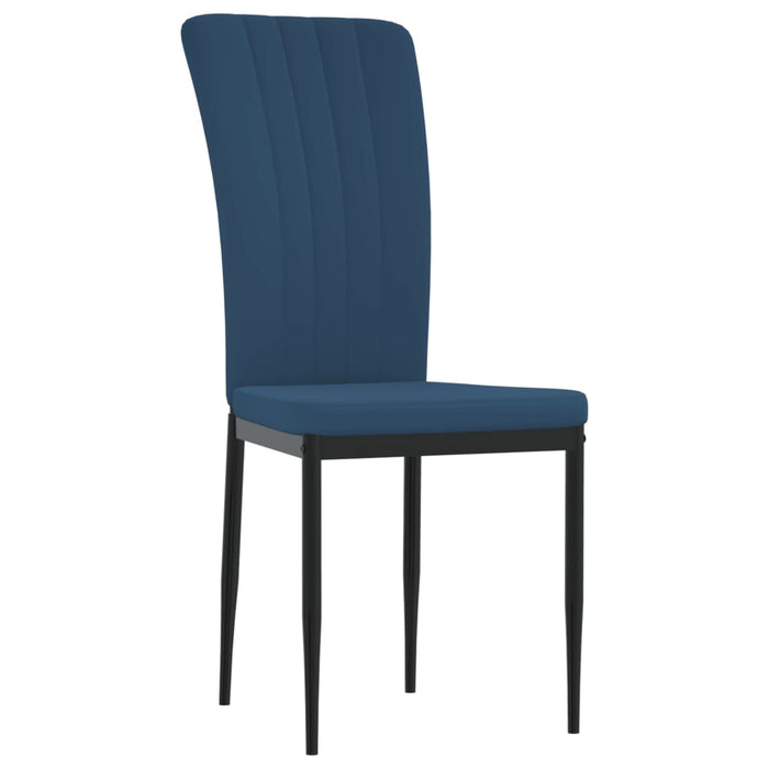 Eetkamerstoelen 4 st fluweel blauw