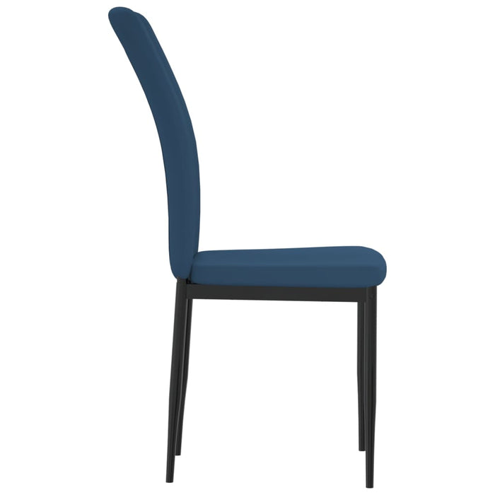 Eetkamerstoelen 4 st fluweel blauw