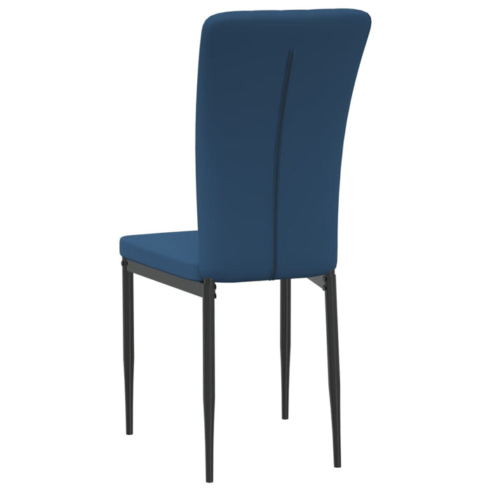 Eetkamerstoelen 4 st fluweel blauw