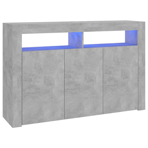 Dressoir met LED-verlichting 115,5x30x75 cm betongrijs