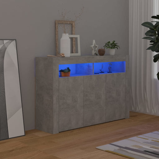 Dressoir met LED-verlichting 115,5x30x75 cm betongrijs