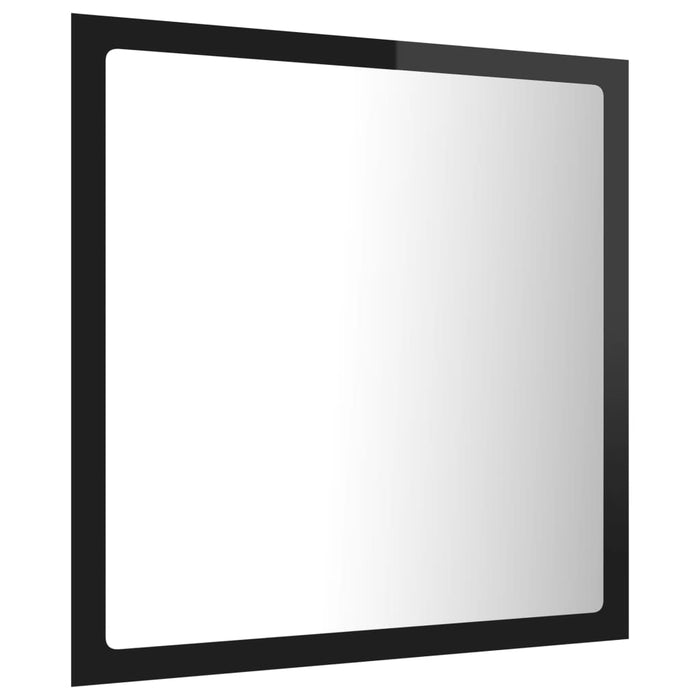 Badkamerspiegel LED 40x8,5x37 cm spaanplaat hoogglans zwart