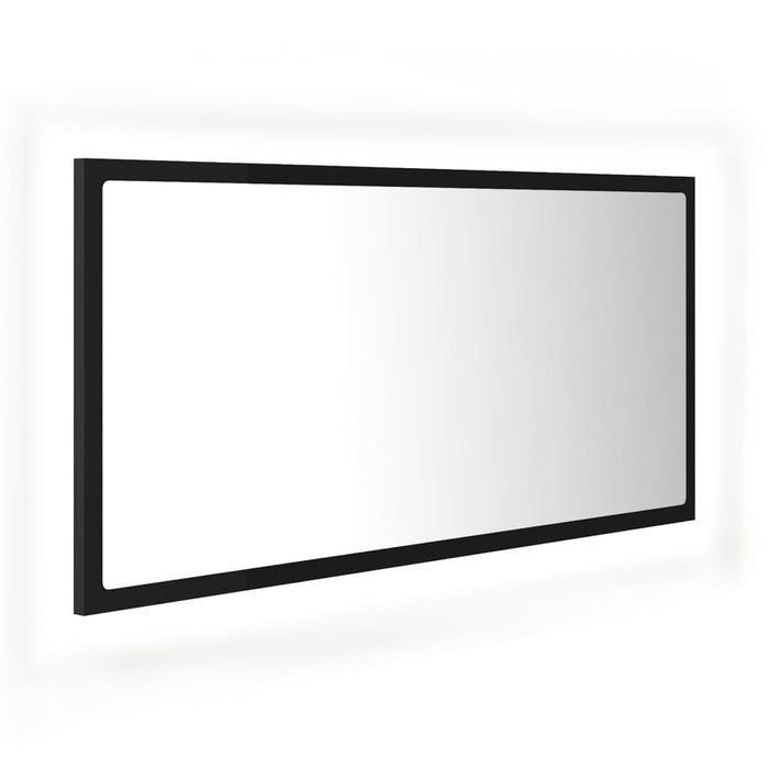 Badkamerspiegel LED 90x8,5x37 cm spaanplaat zwart