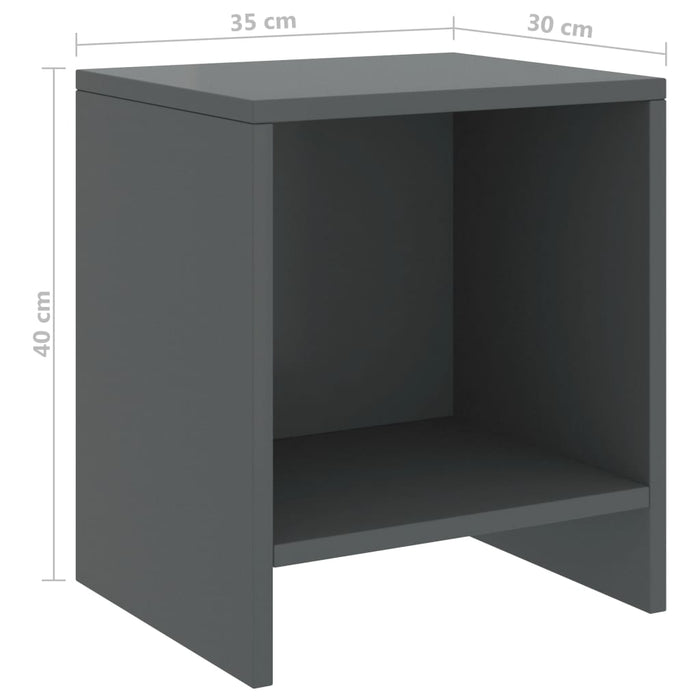 Nachtkastjes 2 st 35x30x40 cm massief grenenhout donkergrijs