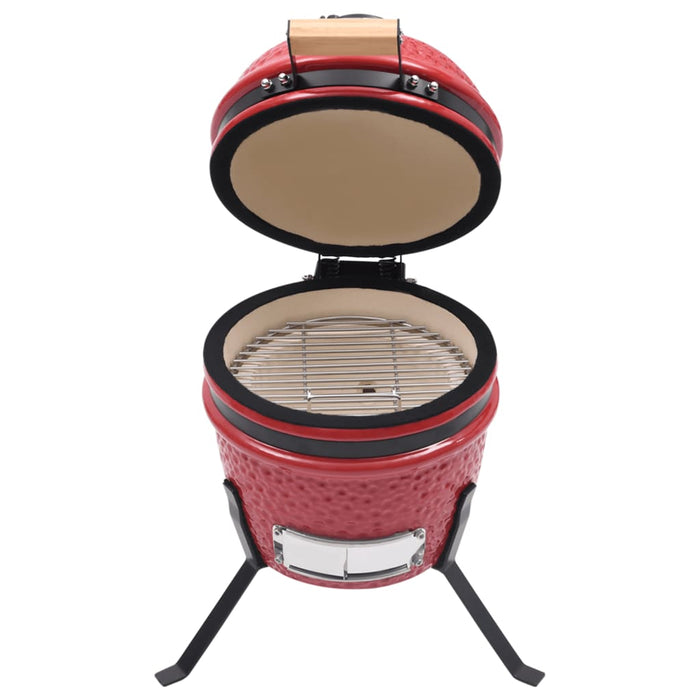 Kamado barbecue 2-in-1 56 cm keramiek rood