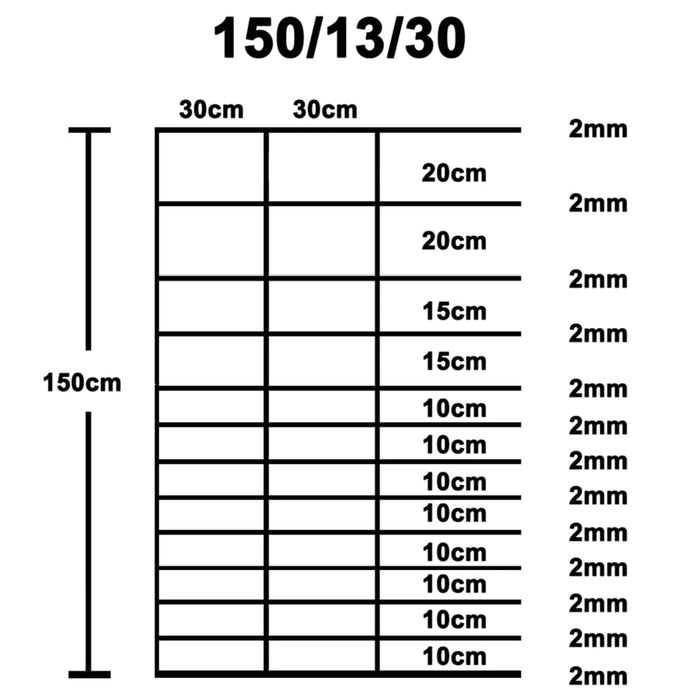 Hek 50x1,5 m gegalvaniseerd staal zilverkleurig