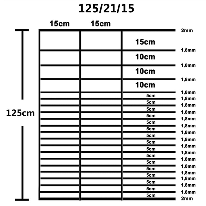 Hek 50x1,25 m gegalvaniseerd staal zilverkleurig