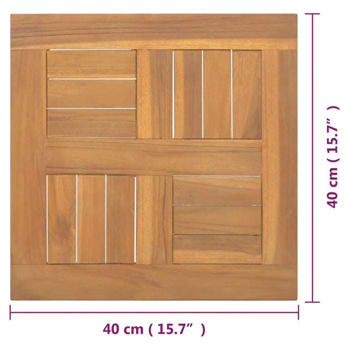 Tafelblad vierkant 40x40x2,5 cm massief teakhout