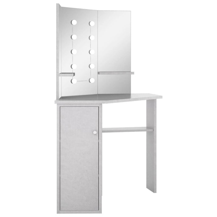 Hoekkaptafel met LED 111x54x141,5 cm betongrijs