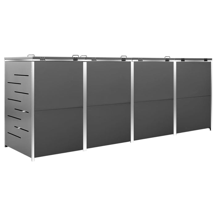 Containerberging vierdubbel 276,5x77,5x115,5 cm roestvrij staal