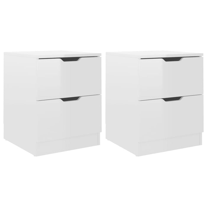 Nachtkastjes 2 st 40x40x50 cm spaanplaat hoogglans wit