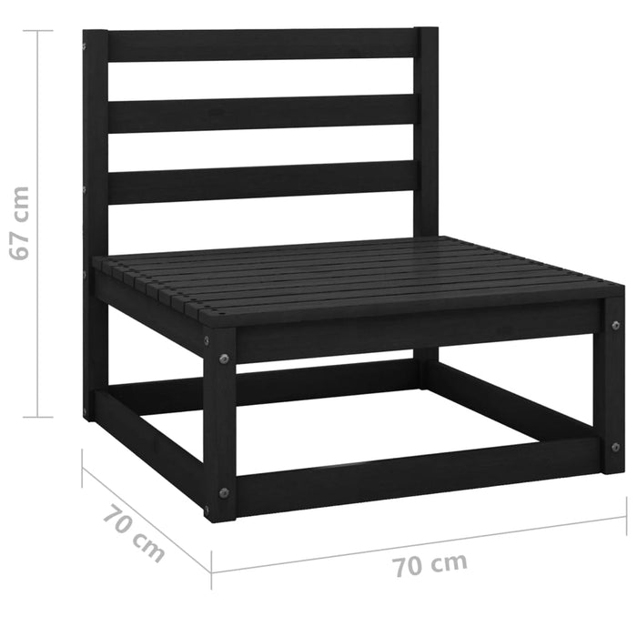 Tuinmiddenbank pallet massief grenenhout zwart