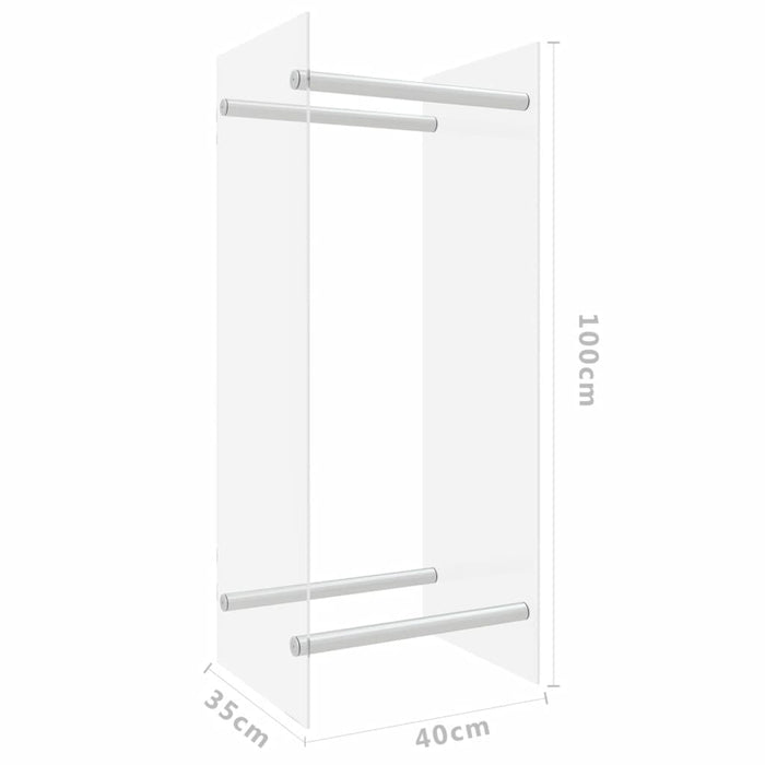 Haardhoutrek 40x35x100 cm gehard glas transparant