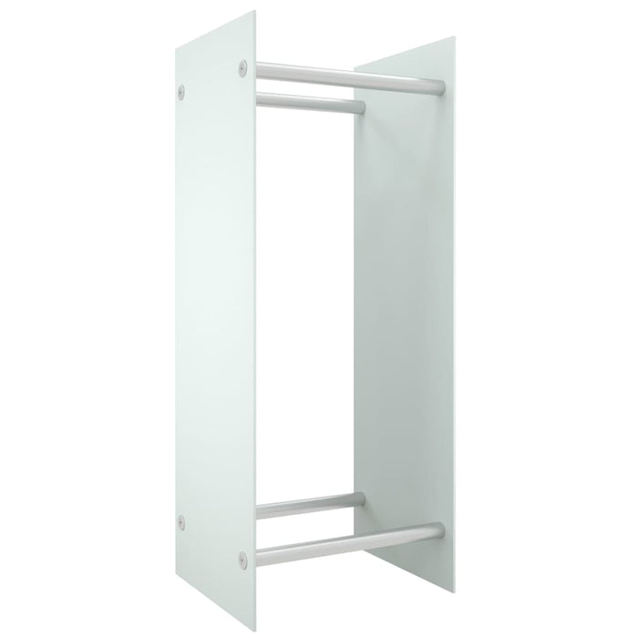 Haardhoutrek 40x35x100 cm gehard glas wit