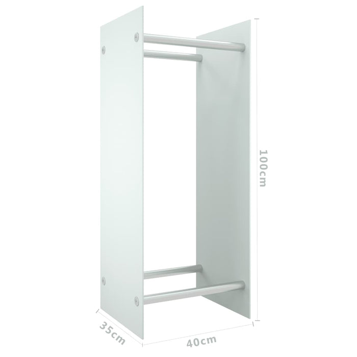 Haardhoutrek 40x35x100 cm gehard glas wit