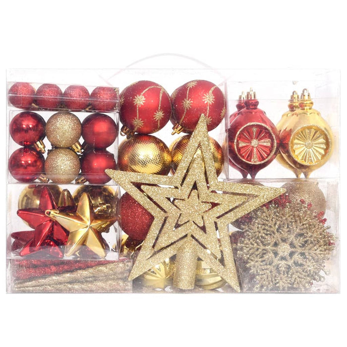 108-delige Kerstballenset goud en rood