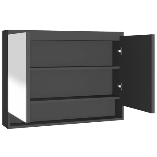 Badkamerkast met spiegel 80x15x60 cm MDF antracietkleurig