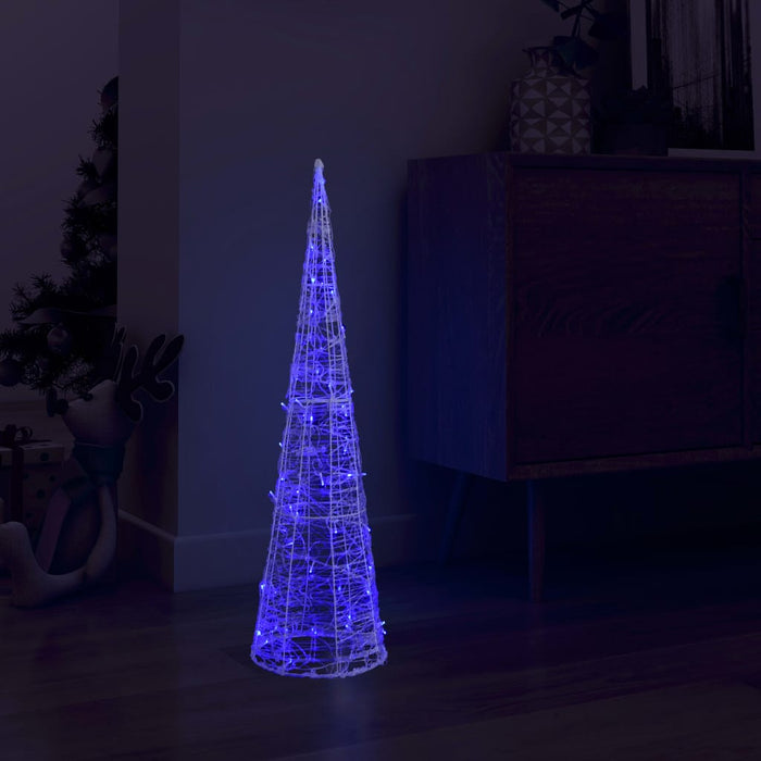 Lichtkegel decoratief LED blauw 90 cm acryl
