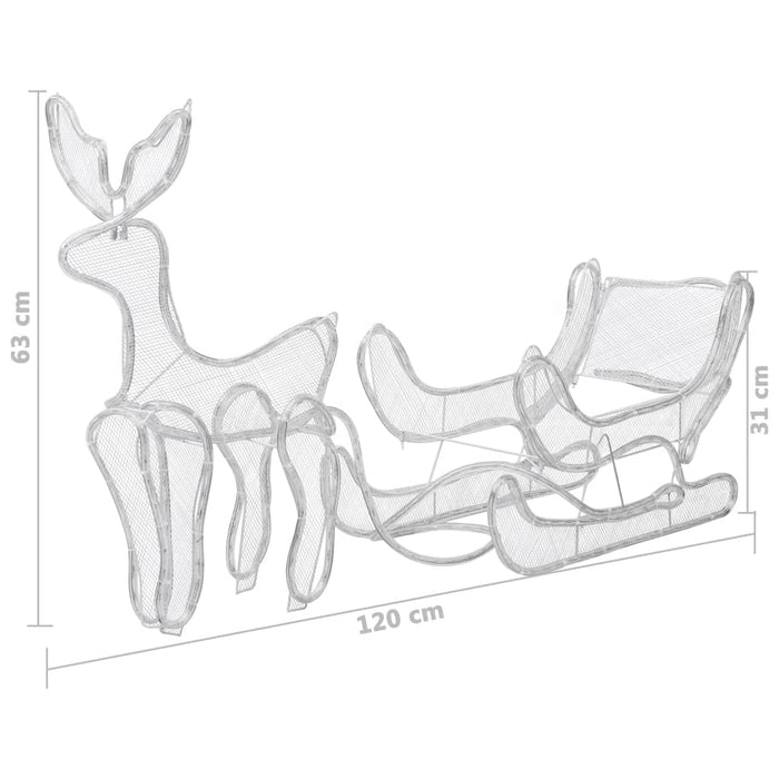 Kerstverlichting rendier en slee met mesh 432 LED's