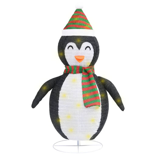 Kerstpinguïn decoratief LED 60 cm luxe stof