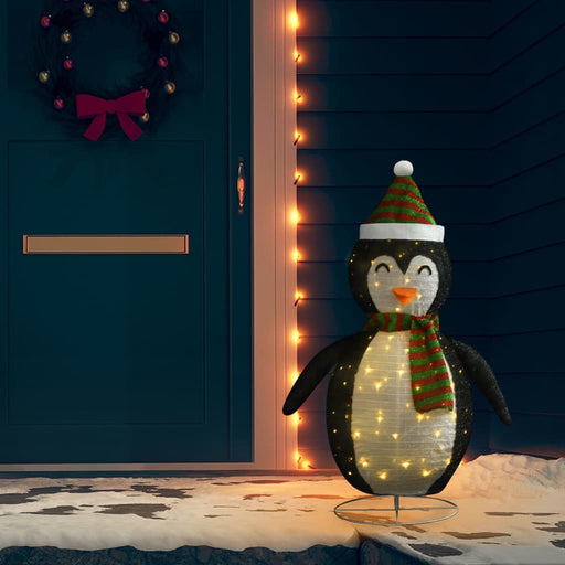 Kerstpinguïn decoratief LED 120 cm luxe stof