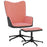 Relaxstoel met voetenbank fluweel en PVC roze