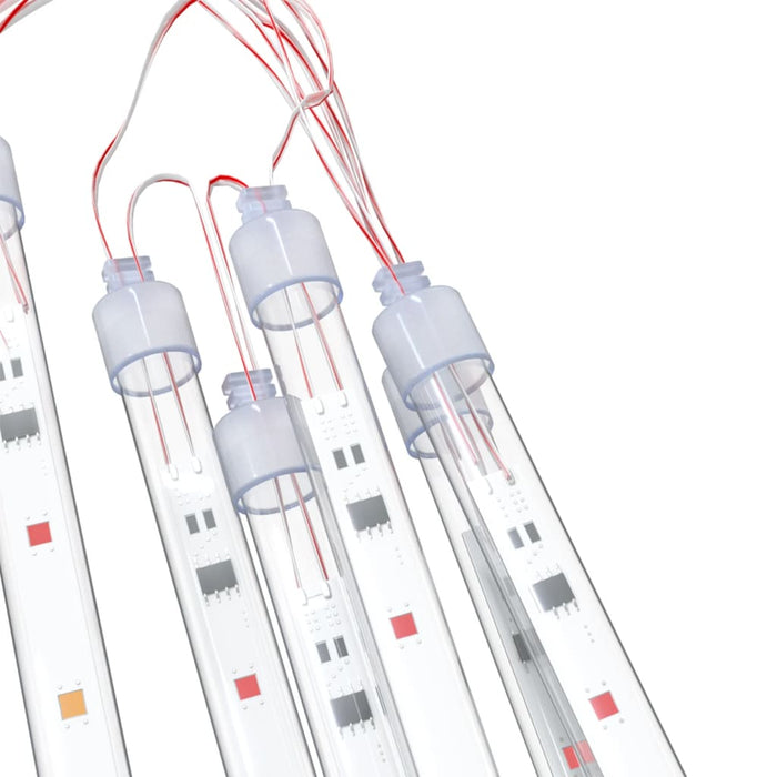 Meteoorlichten 8 st 192 LED's binnen/buiten 30 cm meerkleurig