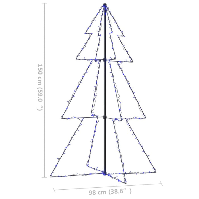 Kegelkerstboom 200 LED's binnen en buiten 98x150 cm