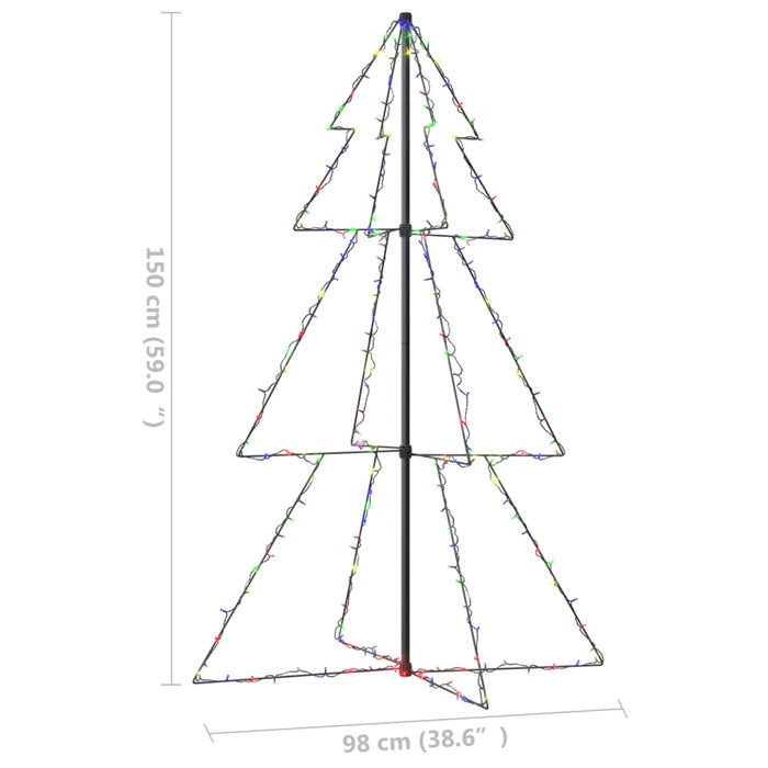 Kegelkerstboom 200 LED's binnen en buiten 98x150 cm