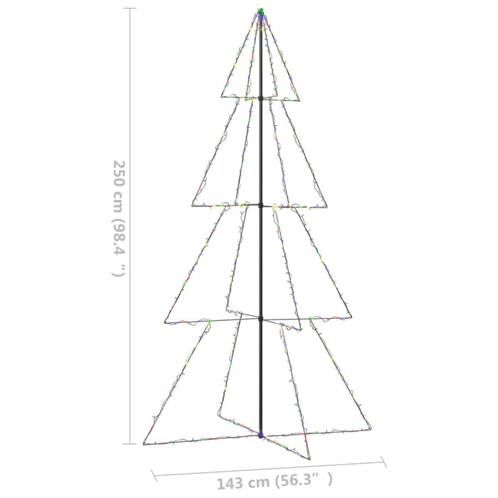 Kegelkerstboom 360 LED's binnen en buiten 143x250 cm